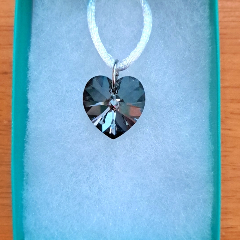 Moonlight Shadow Crystal Heart Necklace